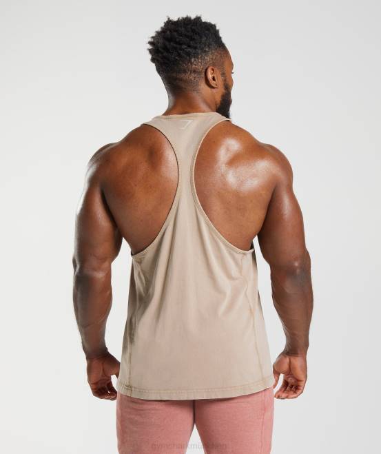 Zementbraun Kleidung Gymshark Männer Powergewaschener Stringer 04P81009