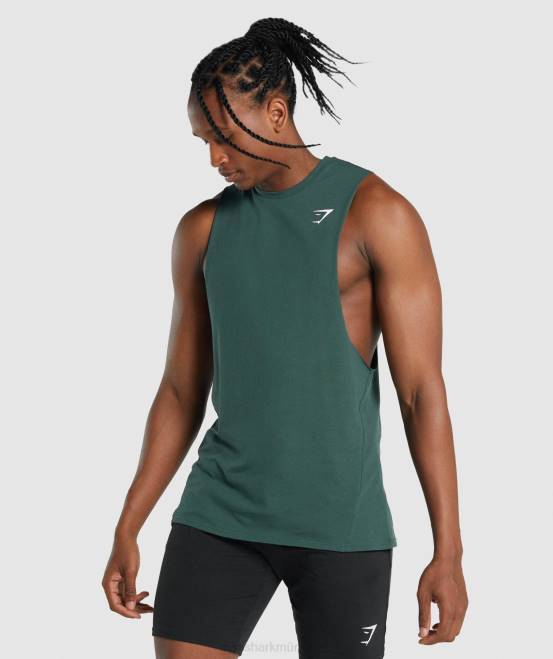 dunkelgrün Kleidung Gymshark Männer kritischer 2.0 Drop-Arm-Tank 04P8931