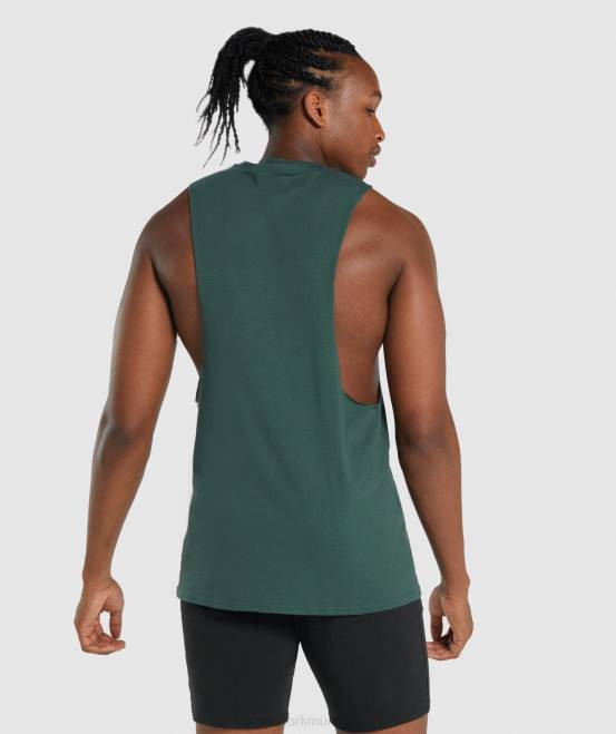 dunkelgrün Kleidung Gymshark Männer kritischer 2.0 Drop-Arm-Tank 04P8931