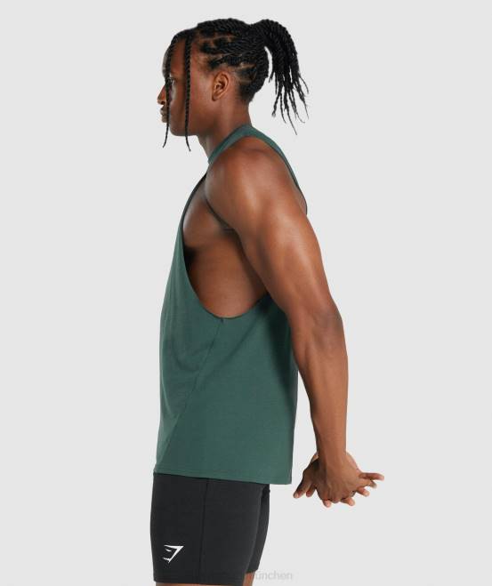 dunkelgrün Kleidung Gymshark Männer kritischer 2.0 Drop-Arm-Tank 04P8931