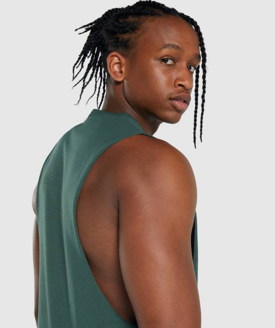 dunkelgrün Kleidung Gymshark Männer kritischer 2.0 Drop-Arm-Tank 04P8931