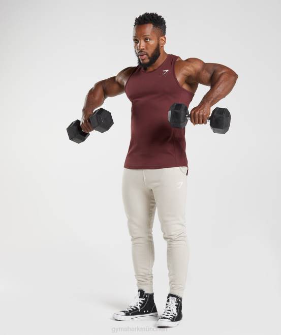 gebackener Kastanienbraun Kleidung Gymshark Männer Reaktionstank 04P8916
