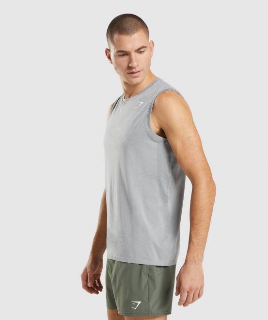 grau Kleidung Gymshark Männer Ankunft nahtloser Tank 04P8943