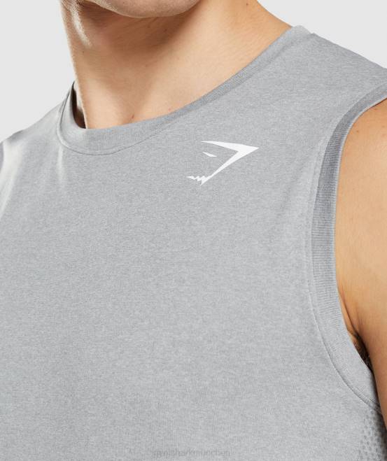 grau Kleidung Gymshark Männer Ankunft nahtloser Tank 04P8943