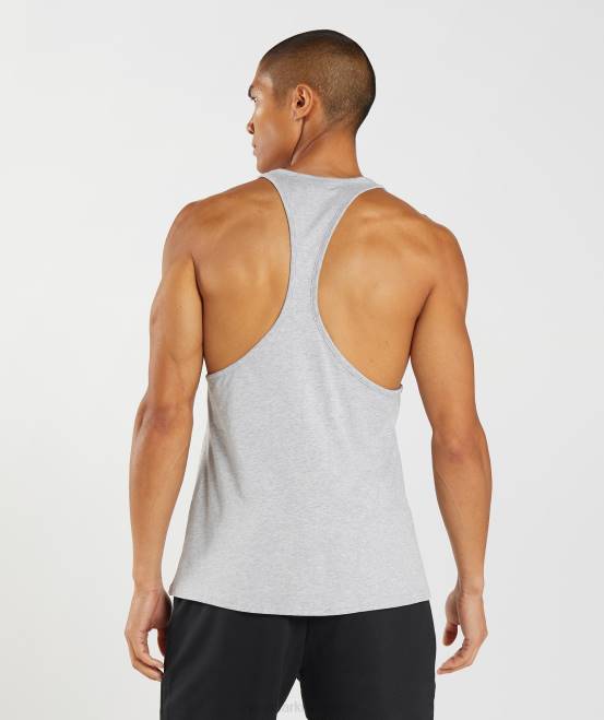 hellgrau meliert Kleidung Gymshark Männer Blockstringer 04P81012