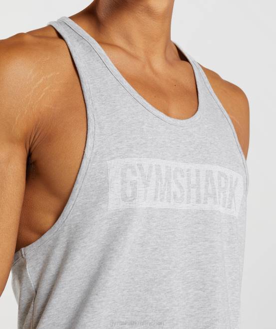 hellgrau meliert Kleidung Gymshark Männer Blockstringer 04P81012