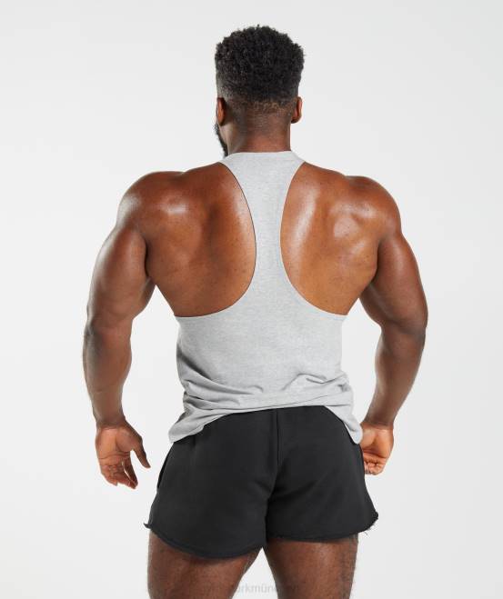 hellgrau meliert Kleidung Gymshark Männer Legacy-Stringer 04P81020