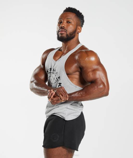hellgrau meliert Kleidung Gymshark Männer Legacy-Stringer 04P81020