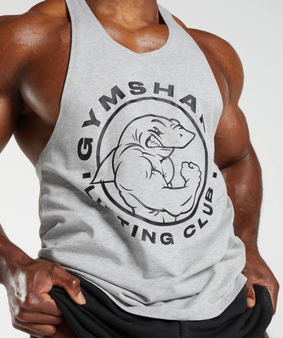 hellgrau meliert Kleidung Gymshark Männer Legacy-Stringer 04P81020