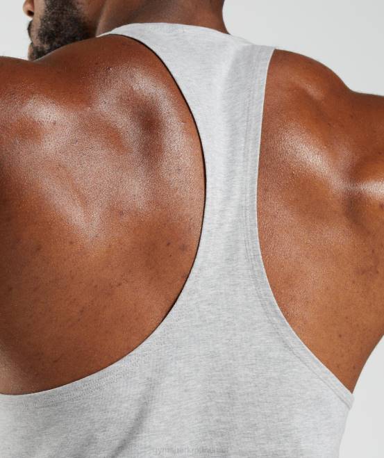 hellgrau meliert Kleidung Gymshark Männer Legacy-Stringer 04P81020