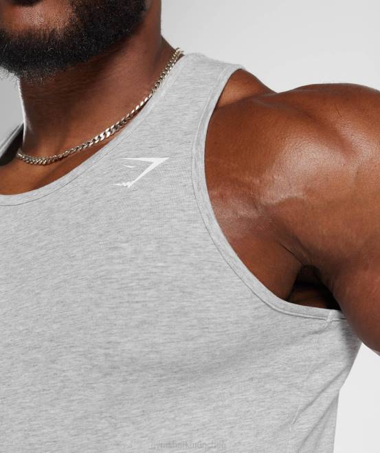 hellgrau meliert Kleidung Gymshark Männer kritischer 2.0-Panzer 04P8919