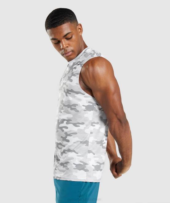 hellgrauer Druck Kleidung Gymshark Männer Ankunft ärmelloses T-Shirt 04P8905