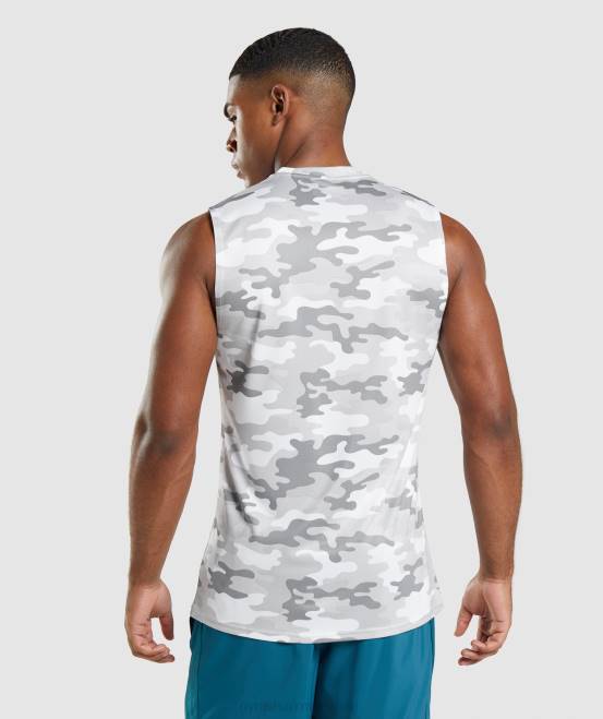 hellgrauer Druck Kleidung Gymshark Männer Ankunft ärmelloses T-Shirt 04P8905