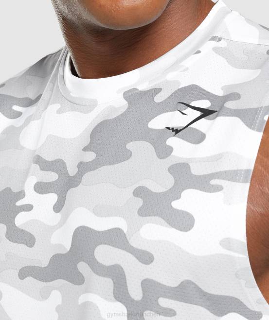 hellgrauer Druck Kleidung Gymshark Männer Ankunft ärmelloses T-Shirt 04P8905