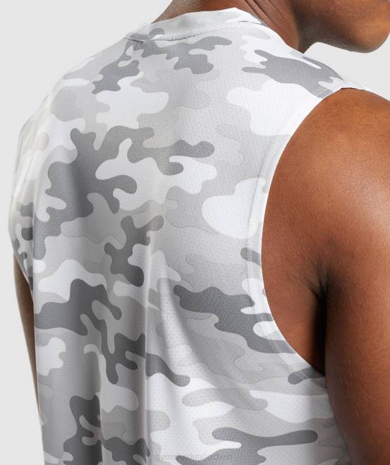 hellgrauer Druck Kleidung Gymshark Männer Ankunft ärmelloses T-Shirt 04P8905