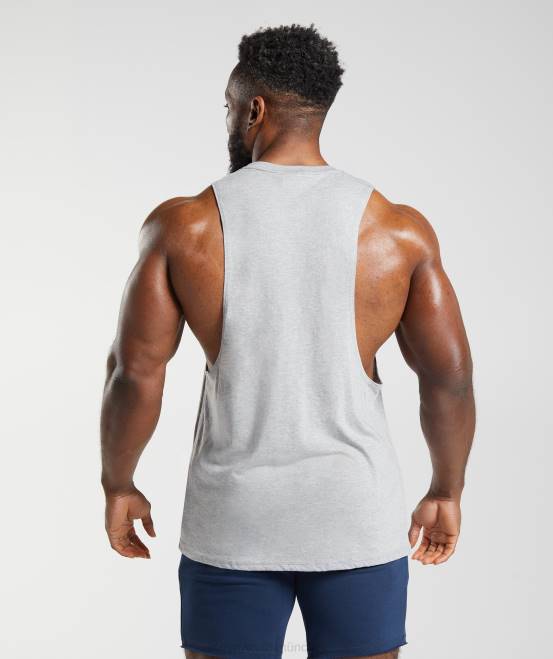 hellgrauer Kernmergel Kleidung Gymshark Männer Legacy-Drop-Arm-Tank 04P8952