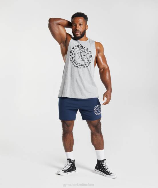 hellgrauer Kernmergel Kleidung Gymshark Männer Legacy-Drop-Arm-Tank 04P8952