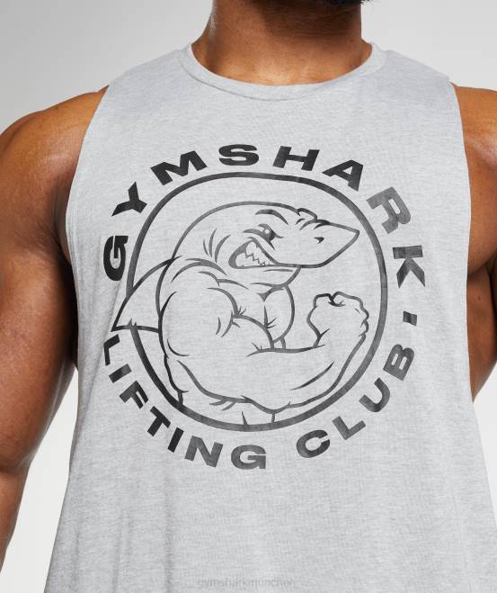 hellgrauer Kernmergel Kleidung Gymshark Männer Legacy-Drop-Arm-Tank 04P8952