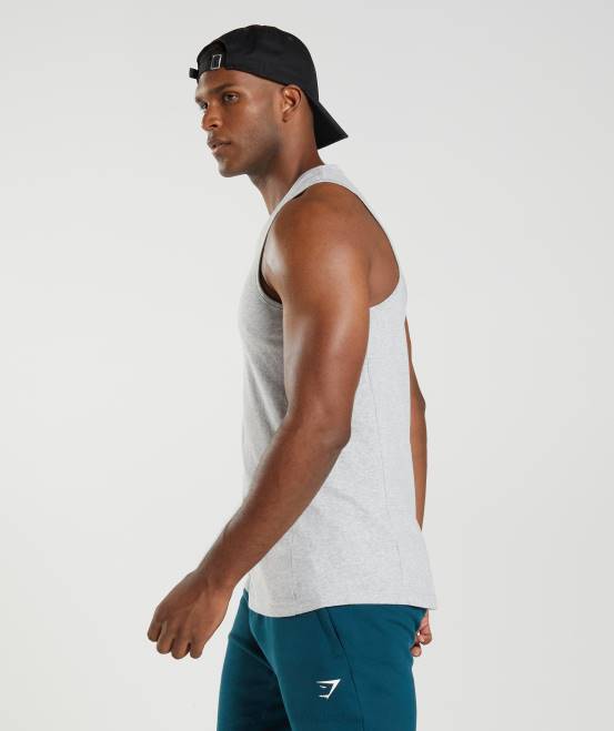hellgrauer Kernmergel Kleidung Gymshark Männer Reaktionstank 04P8904