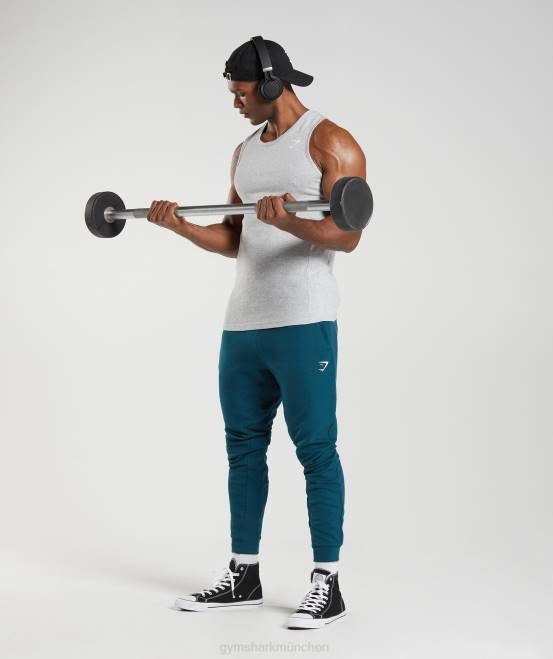 hellgrauer Kernmergel Kleidung Gymshark Männer Reaktionstank 04P8904