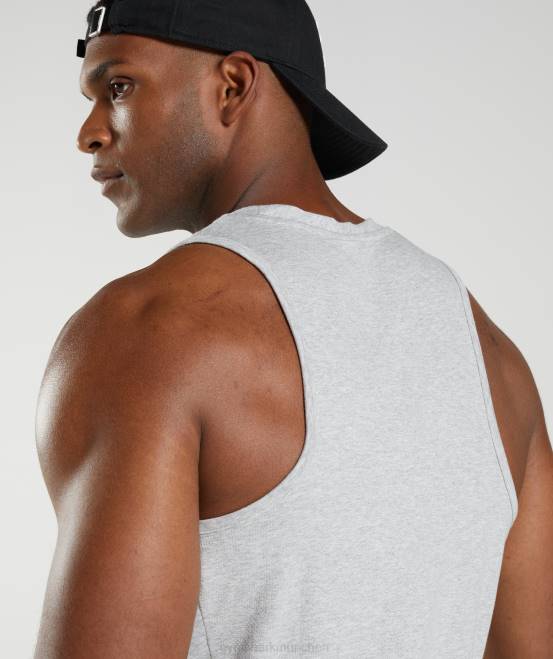 hellgrauer Kernmergel Kleidung Gymshark Männer Reaktionstank 04P8904