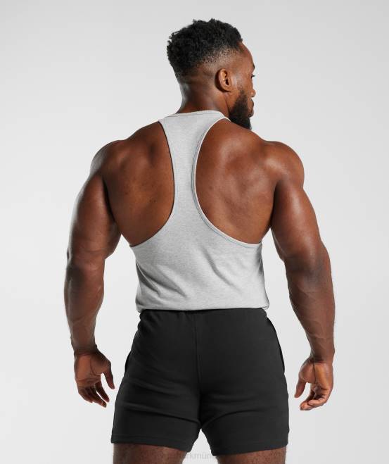 hellgrauer Kernmergel Kleidung Gymshark Männer Retrowave-Stringer 04P8989