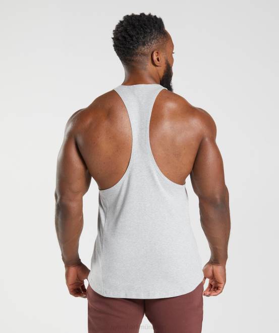 hellgrauer Kernmergel Kleidung Gymshark Männer Stringer reagieren 04P8985