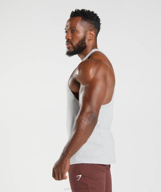 hellgrauer Kernmergel Kleidung Gymshark Männer Stringer reagieren 04P8985