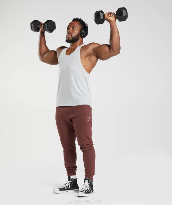 hellgrauer Kernmergel Kleidung Gymshark Männer Stringer reagieren 04P8985