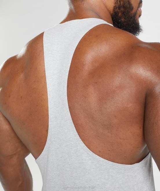 hellgrauer Kernmergel Kleidung Gymshark Männer Stringer reagieren 04P8985
