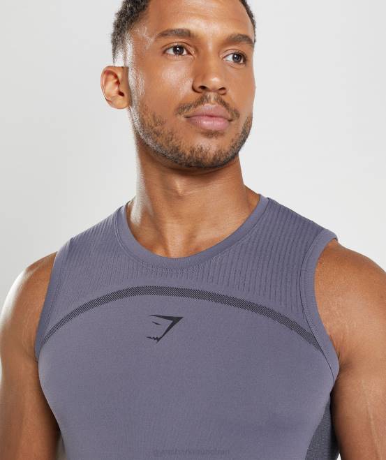 quecksilberviolett/schwarz Kleidung Gymshark Männer 315 nahtloser Tank 04P8967