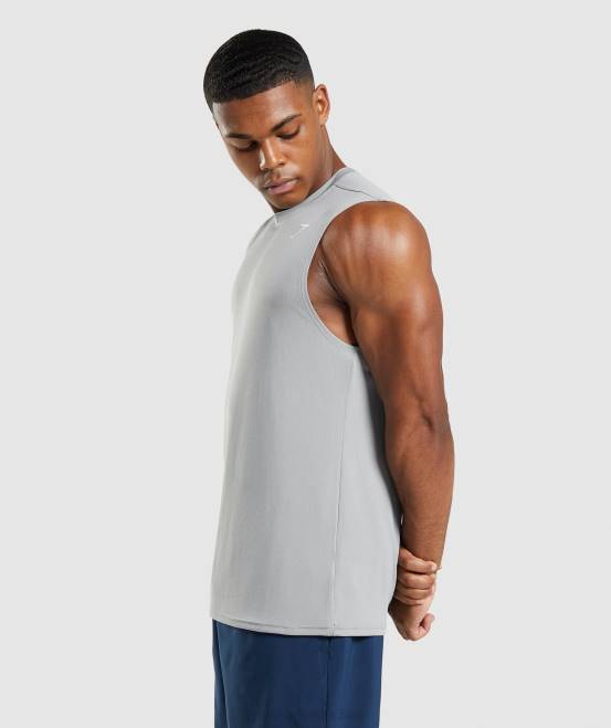 rauchgrau Kleidung Gymshark Männer Ankunft ärmelloses T-Shirt 04P8947