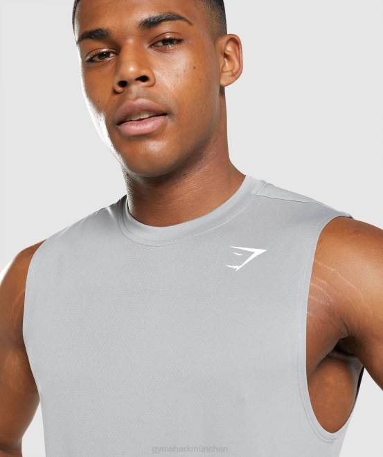 rauchgrau Kleidung Gymshark Männer Ankunft ärmelloses T-Shirt 04P8947