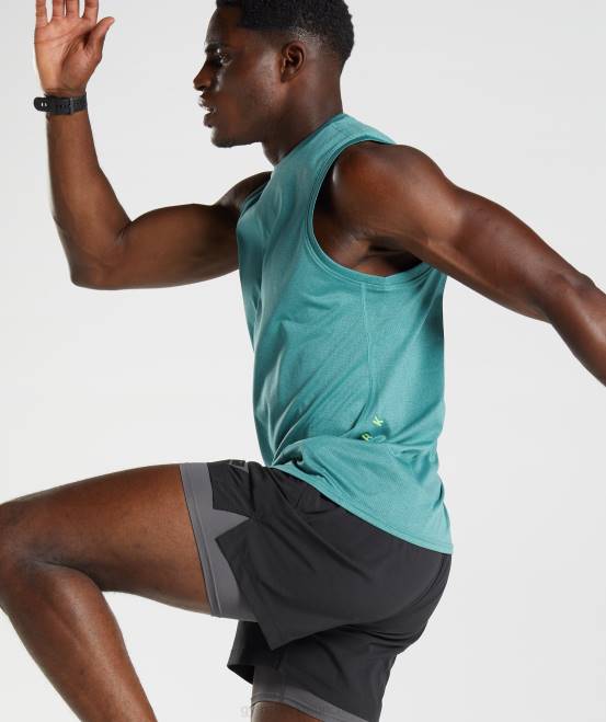 schieferblau/schwarz meliert Kleidung Gymshark Männer Sporttank 04P8937