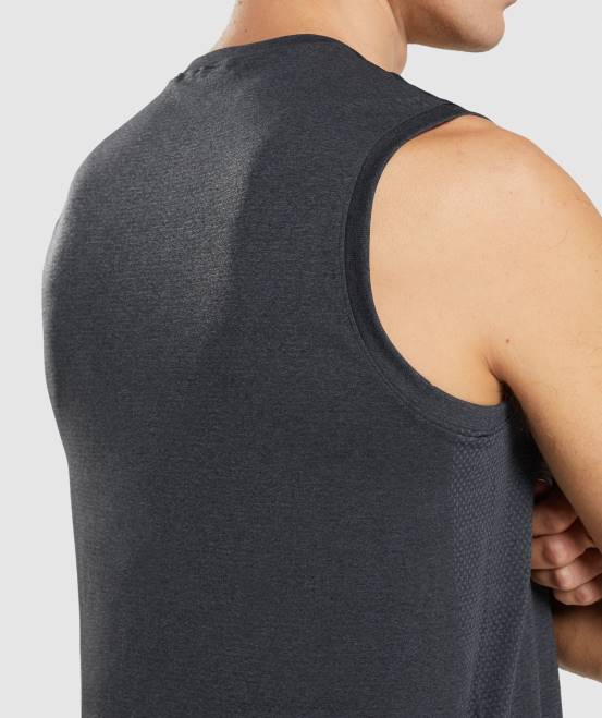 schwarzer Mergel Kleidung Gymshark Männer Ankunft nahtloser Tank 04P8927