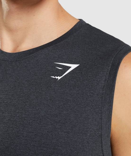 schwarzer Mergel Kleidung Gymshark Männer Ankunft nahtloser Tank 04P8927