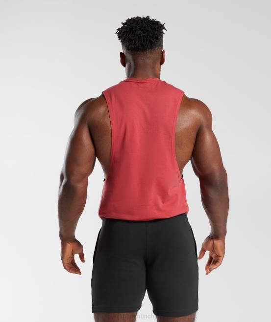 sonnengetrocknetes Rot (ausverkauft) Kleidung Gymshark Männer Reagieren Sie mit dem Drop-Arm-Tank 04P8974