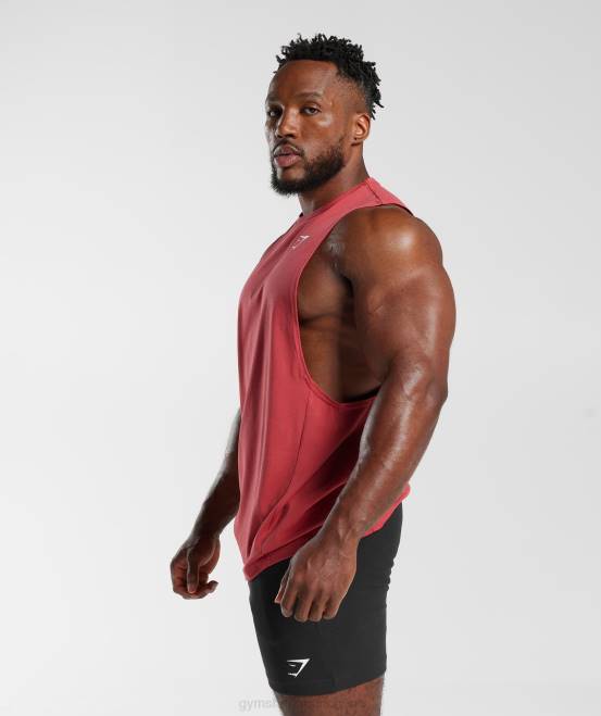 sonnengetrocknetes Rot (ausverkauft) Kleidung Gymshark Männer Reagieren Sie mit dem Drop-Arm-Tank 04P8974