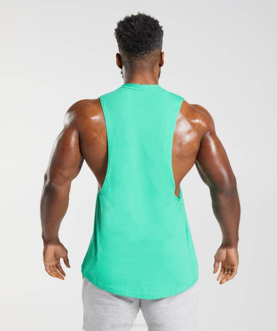 tropisches Grün Kleidung Gymshark Männer Reagieren Sie mit dem Drop-Arm-Tank 04P8955