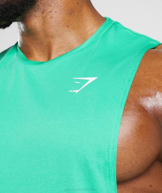 tropisches Grün Kleidung Gymshark Männer Reagieren Sie mit dem Drop-Arm-Tank 04P8955