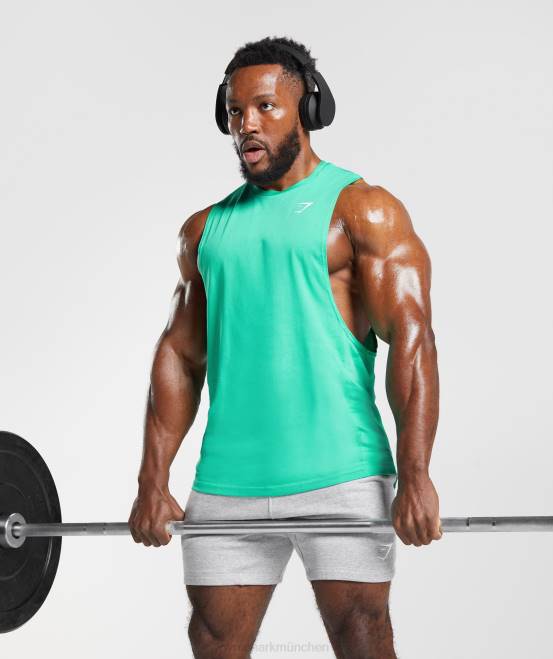 tropisches Grün Kleidung Gymshark Männer Reagieren Sie mit dem Drop-Arm-Tank 04P8955