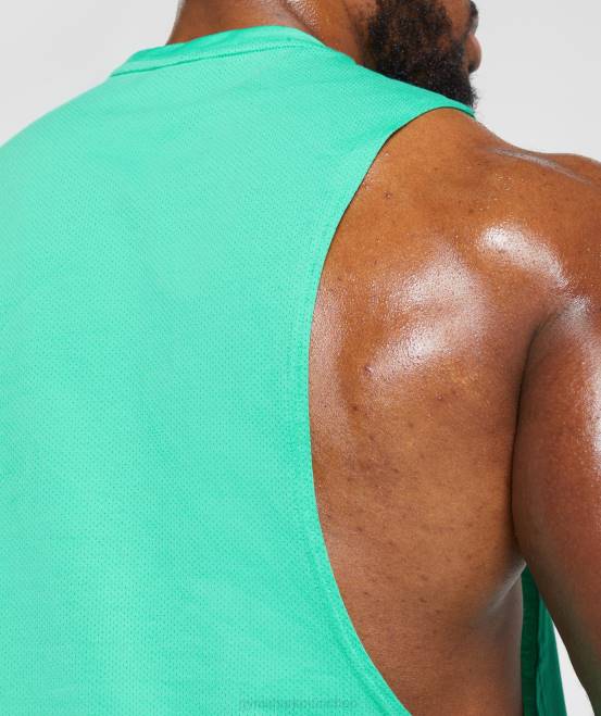 tropisches Grün Kleidung Gymshark Männer Reagieren Sie mit dem Drop-Arm-Tank 04P8955