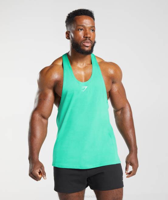 tropisches Grün Kleidung Gymshark Männer Stringer reagieren 04P8998