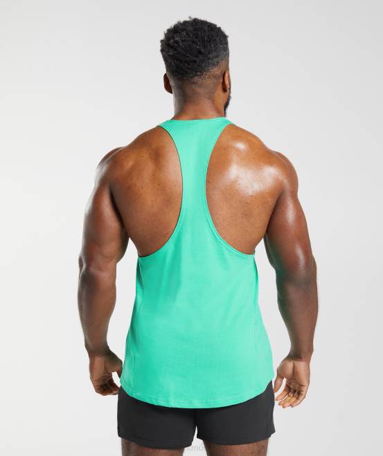 tropisches Grün Kleidung Gymshark Männer Stringer reagieren 04P8998
