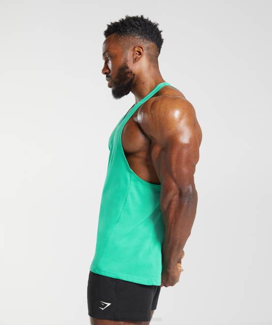 tropisches Grün Kleidung Gymshark Männer Stringer reagieren 04P8998