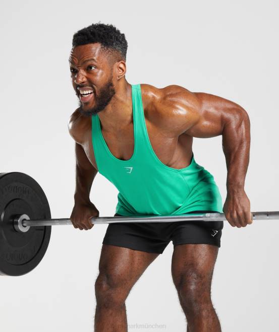 tropisches Grün Kleidung Gymshark Männer Stringer reagieren 04P8998