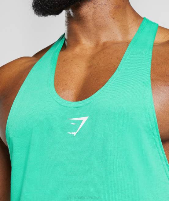 tropisches Grün Kleidung Gymshark Männer Stringer reagieren 04P8998