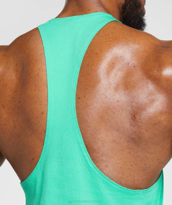 tropisches Grün Kleidung Gymshark Männer Stringer reagieren 04P8998