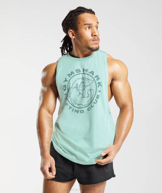 wassergrün Kleidung Gymshark Männer Legacy-Drop-Arm-Tank 04P8964
