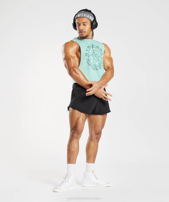 wassergrün Kleidung Gymshark Männer Legacy-Drop-Arm-Tank 04P8964